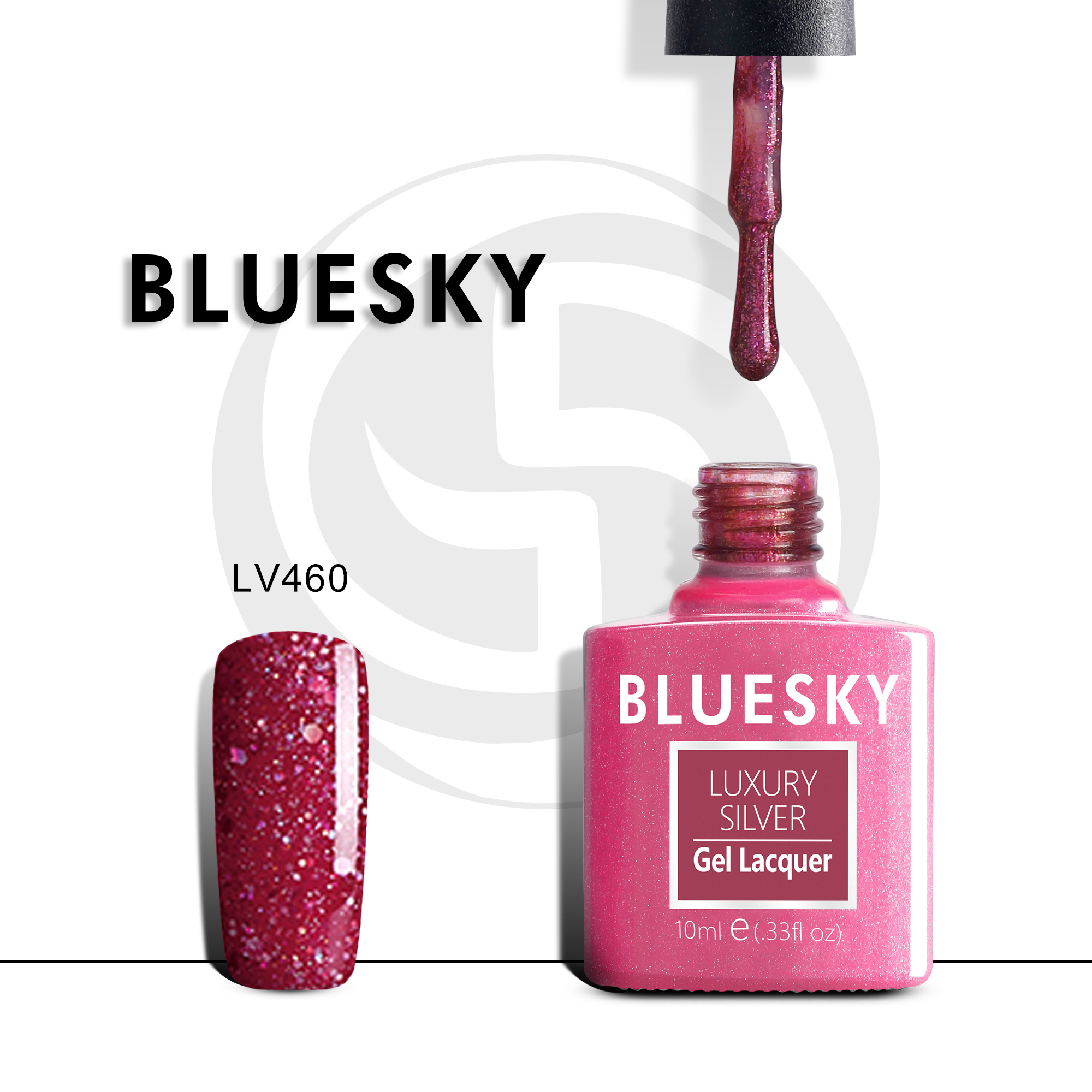 

Гель-лак №460 Luxury Silver 10 мл, BLUESKY