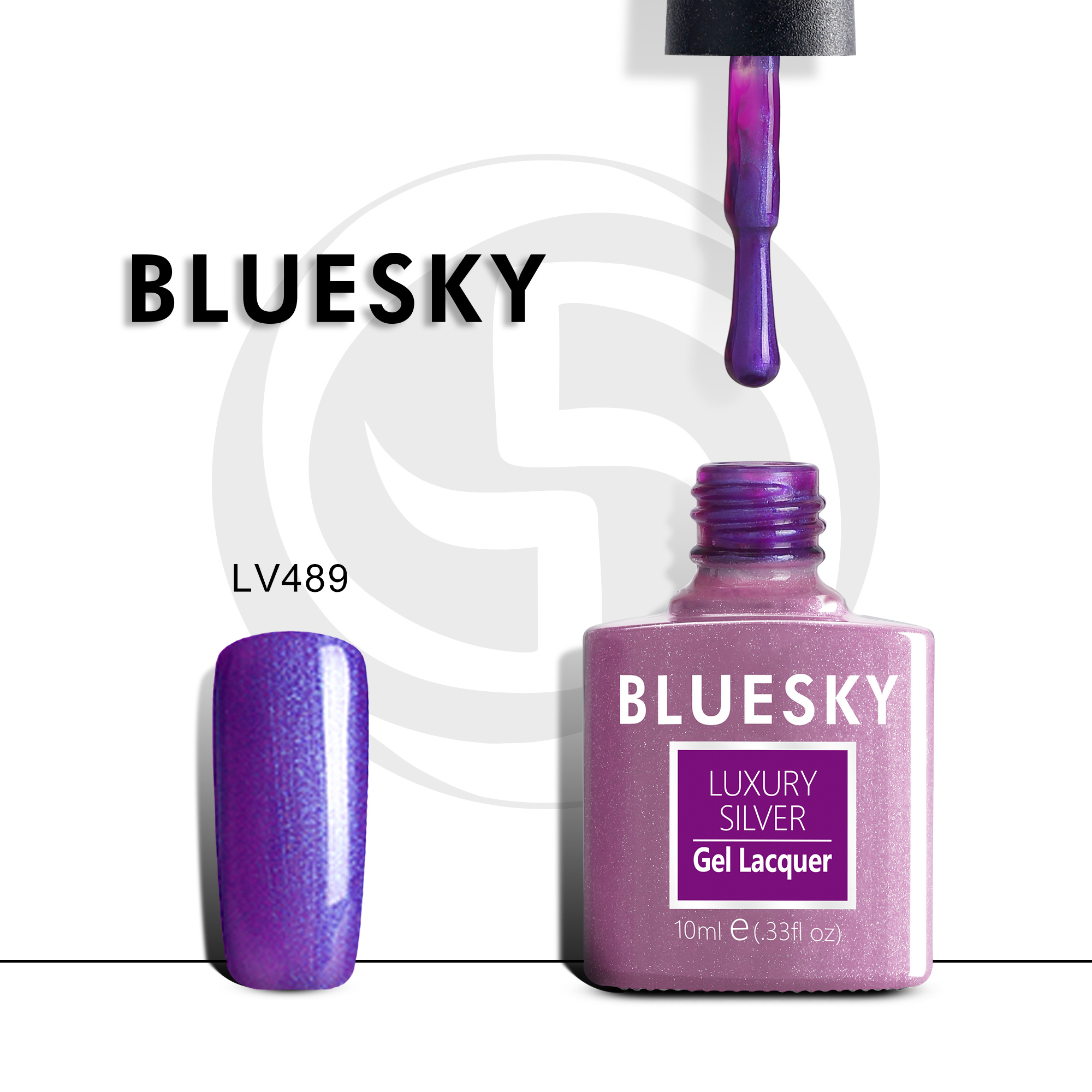 

Гель-лак №489 Luxury Silver 10 мл, BLUESKY