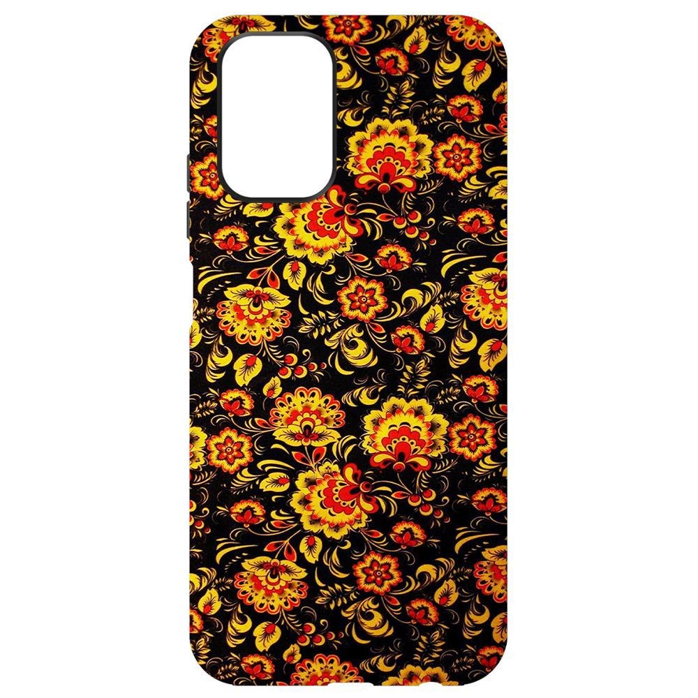 

Чехол-накладка Krutoff Soft Case Хохлома для Xiaomi Redmi Note 10S, Черный