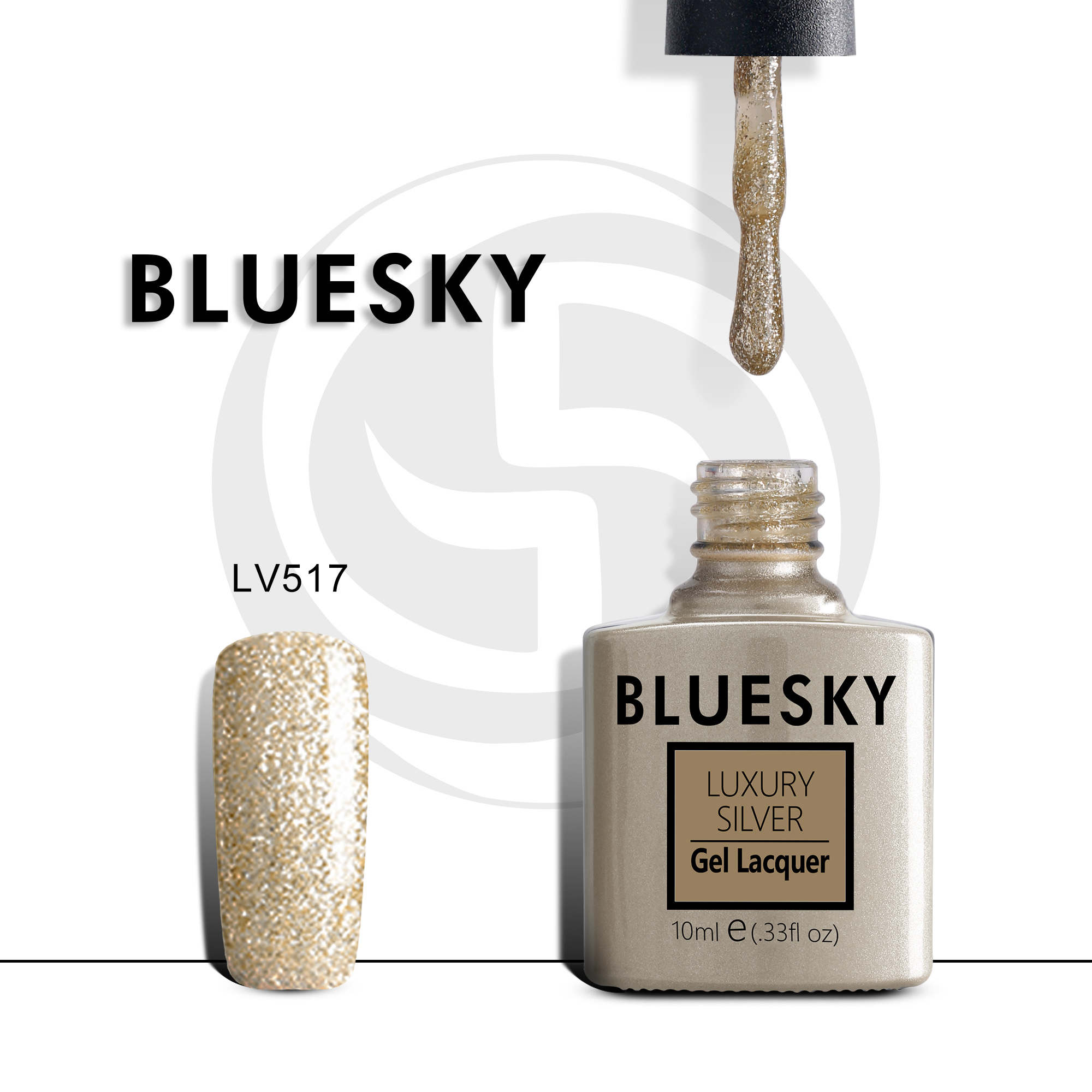

Гель-лак №517 Luxury Silver 10 мл, BLUESKY