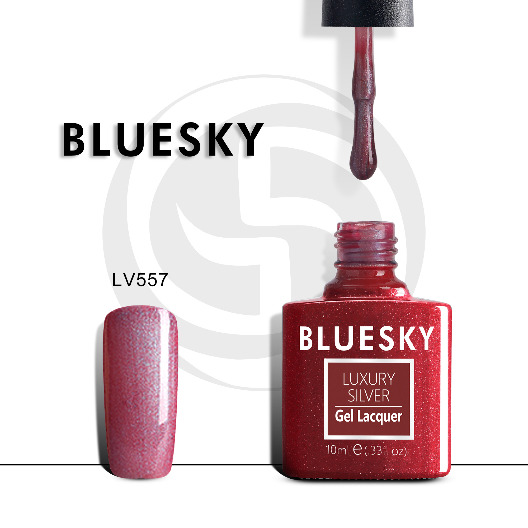 Гель-лак №557 Luxury Silver 10 мл, BLUESKY