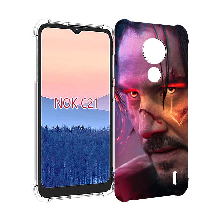 

Чехол MyPads cyberpunk 2077 Джонни Сильверхенд для Nokia C21, Прозрачный, Tocco