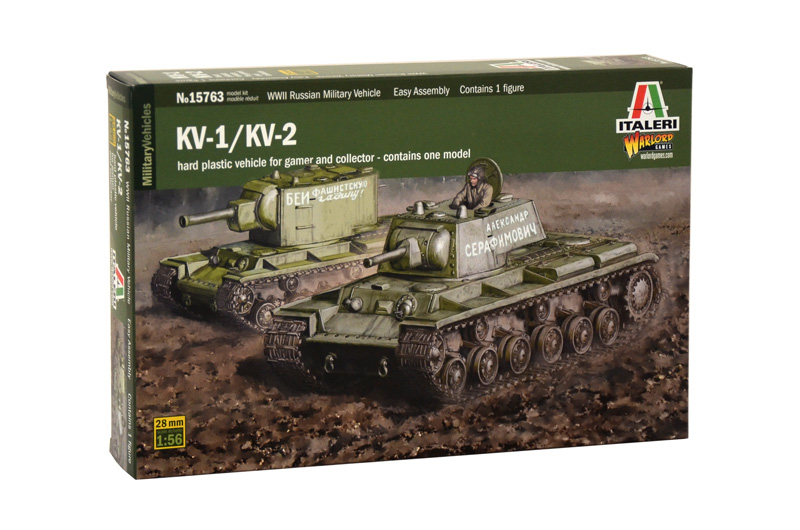 фото Сборная модель italeri 1/56 самоходное противотанковое орудие kv1-kv2 15763