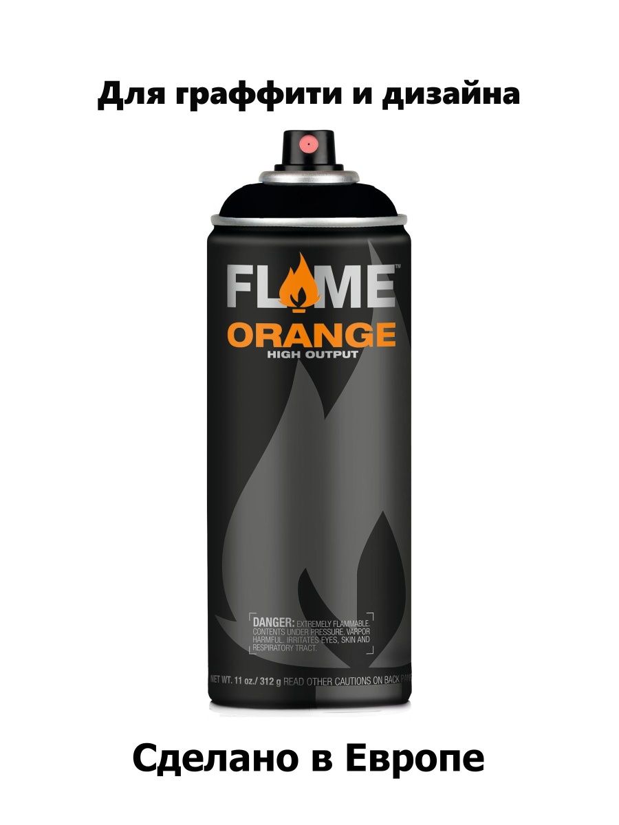 Аэрозольная краска Flame Orange 558161 deep black 400мл тесто для лепки 5 ов 450 г эко на растительной основе картон