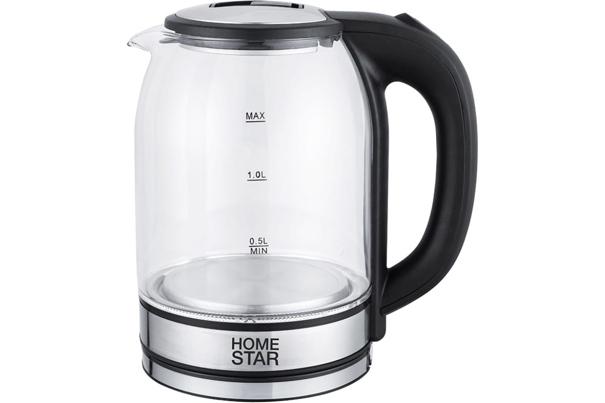 Чайник электрический HomeStar HS-1042 1.8 л черный чайник homestar hs 1036 1 8l white