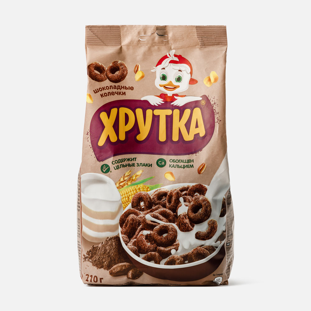 Мультизлаковые шоколадные колечки Хрутка 220 г 131₽