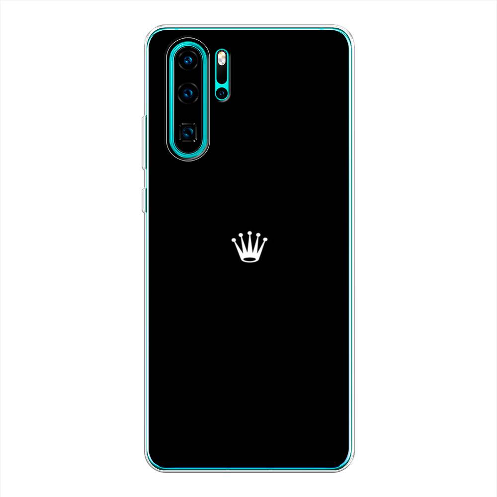 фото Чехол awog "белая корона на черном фоне" для huawei p30 pro