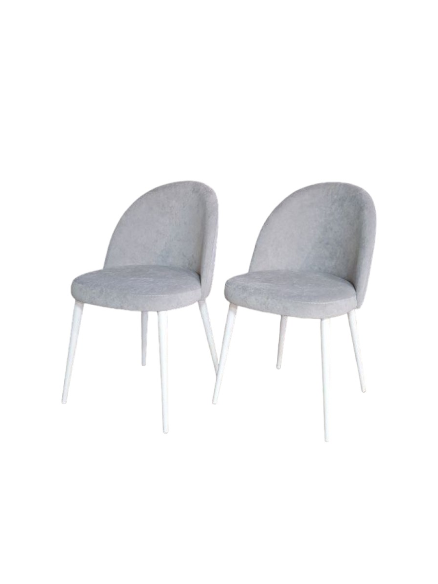 Комплект стульев Veles Марсель 2 шт, серый на белых ножках