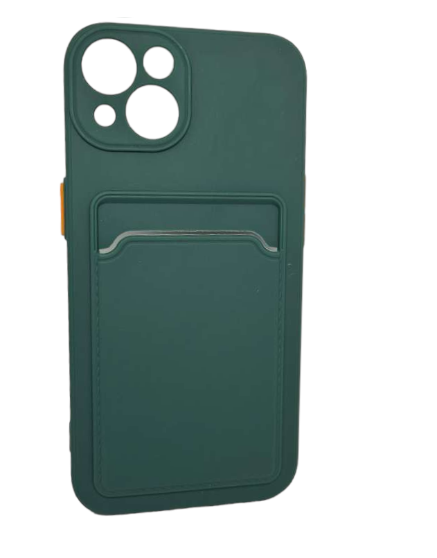 

Чехол-накладка Mariso BUTTON с карманом для карт для Apple iPhone 13 темно-зеленый