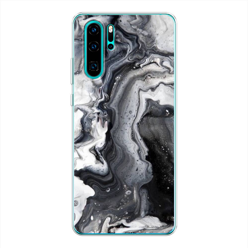 фото Чехол awog "бело-черные сложные полосы" для huawei p30 pro