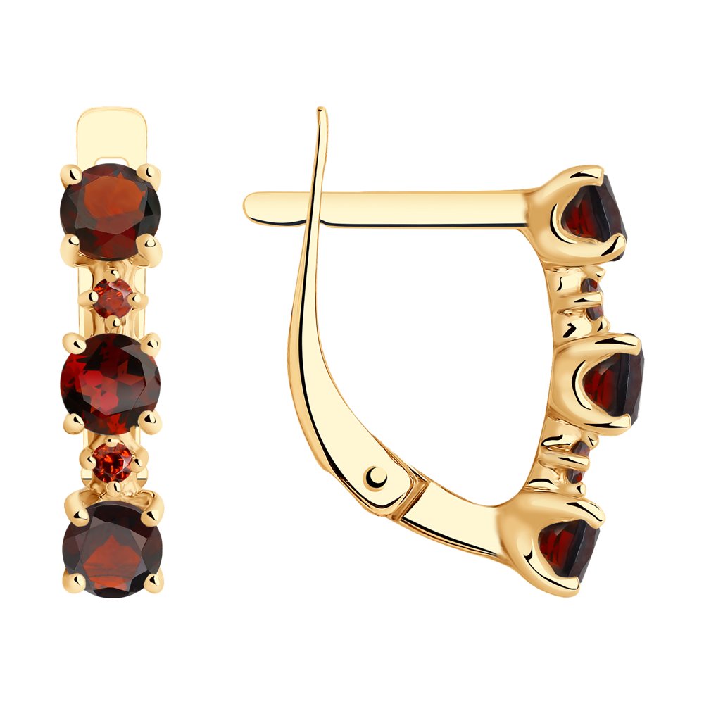 

Серьги женские из золота SOKOLOV 727488, гранат, 727488