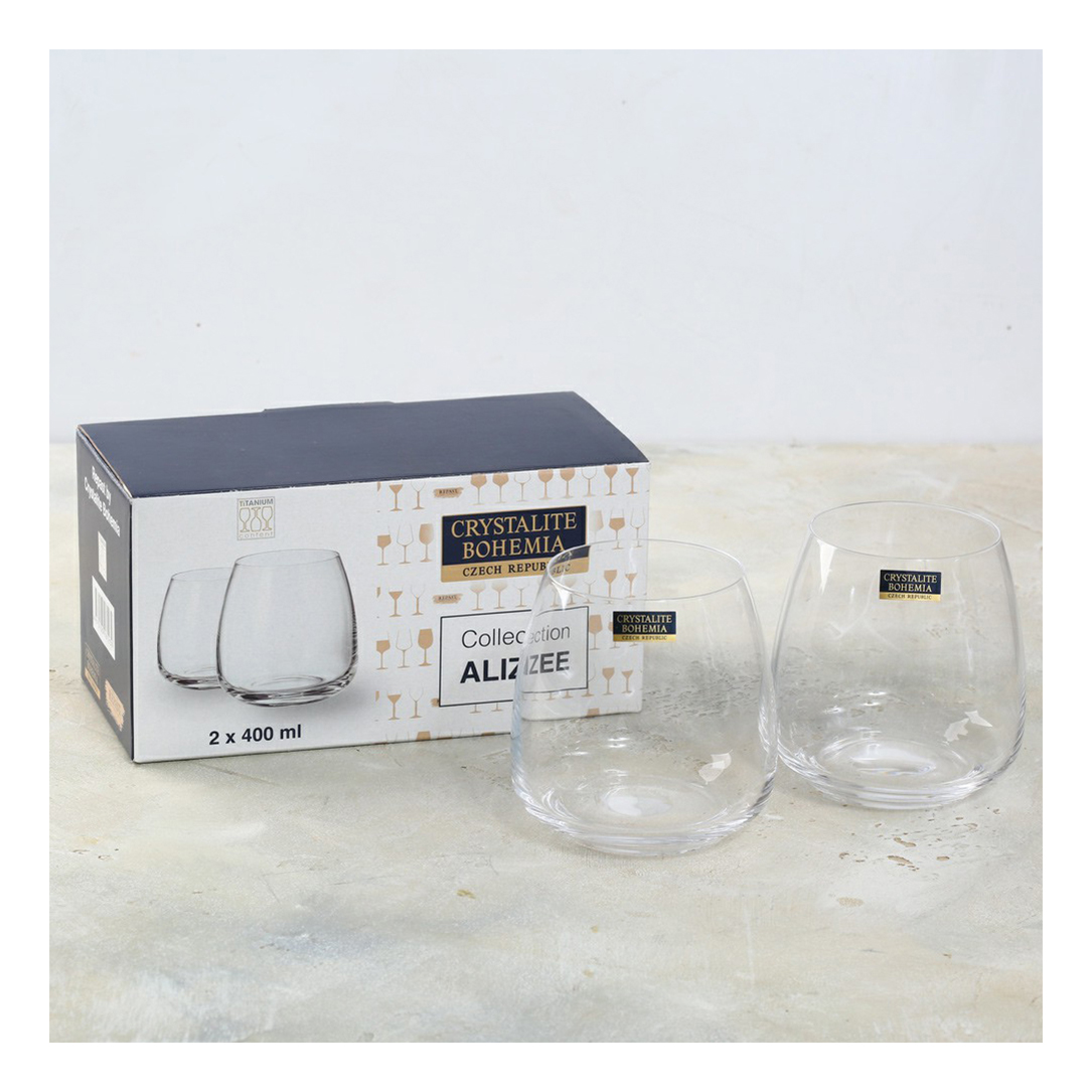 Набор стаканов Crystalite Bohemia Anser/Alizee для виски, 400 мл, 2 шт