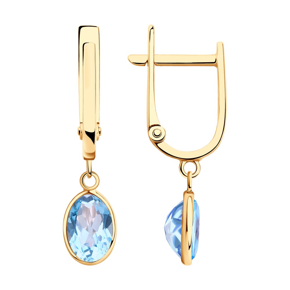 

Серьги женские из золота SOKOLOV 727509, топаз, 727509