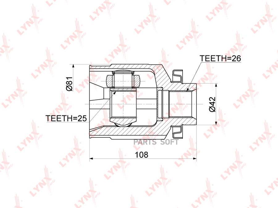 

Привод HYUNDAI Tucson (04-) колеса переднего правый LYNX