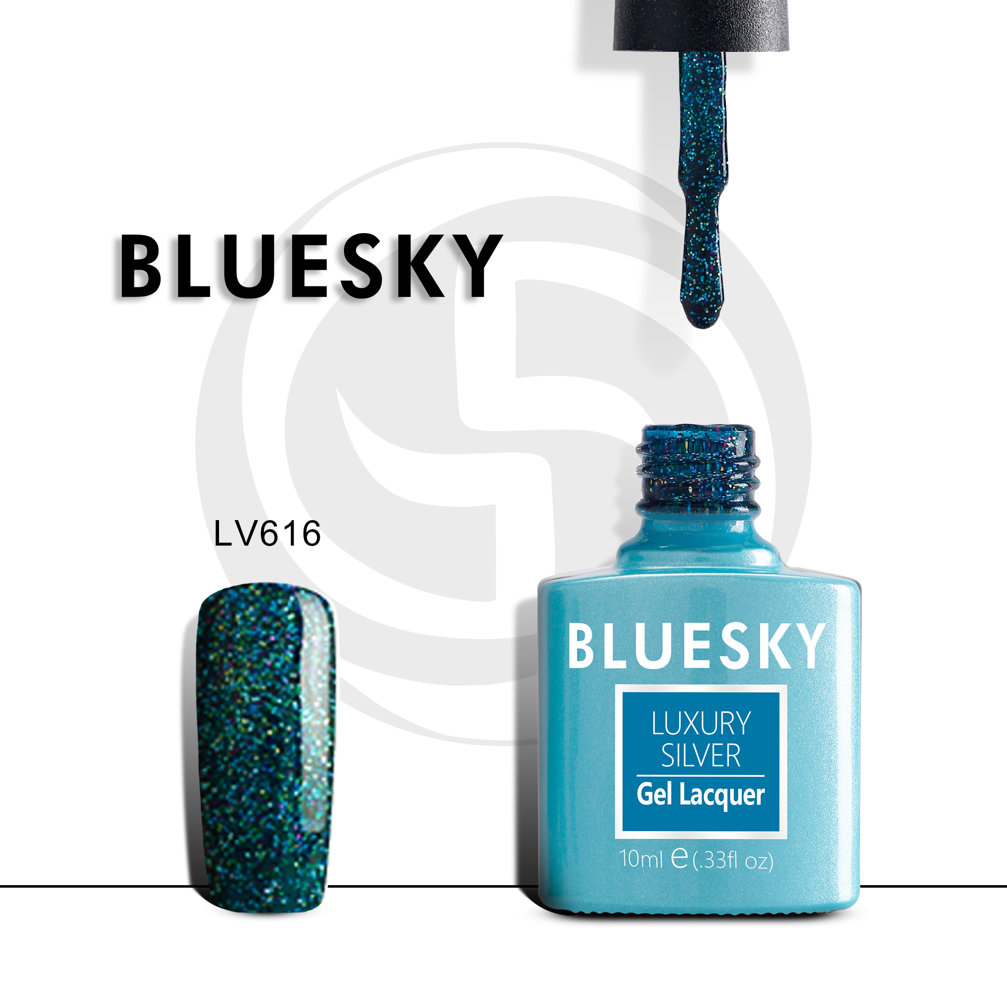 

Гель-лак №616 Luxury Silver 10 мл, BLUESKY