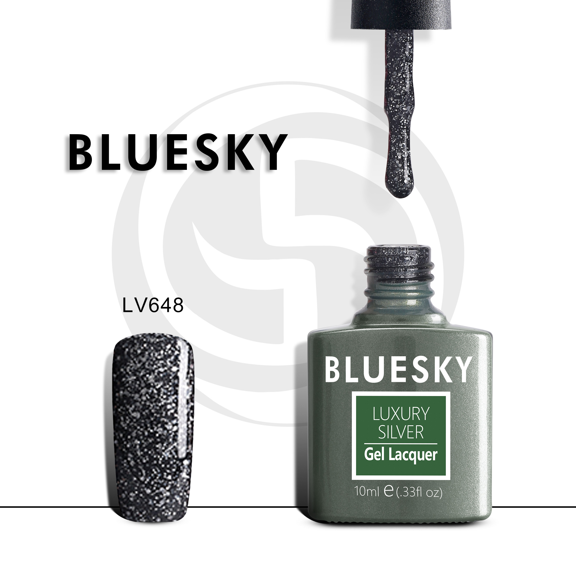

Гель-лак №648 Luxury Silver 10 мл, BLUESKY