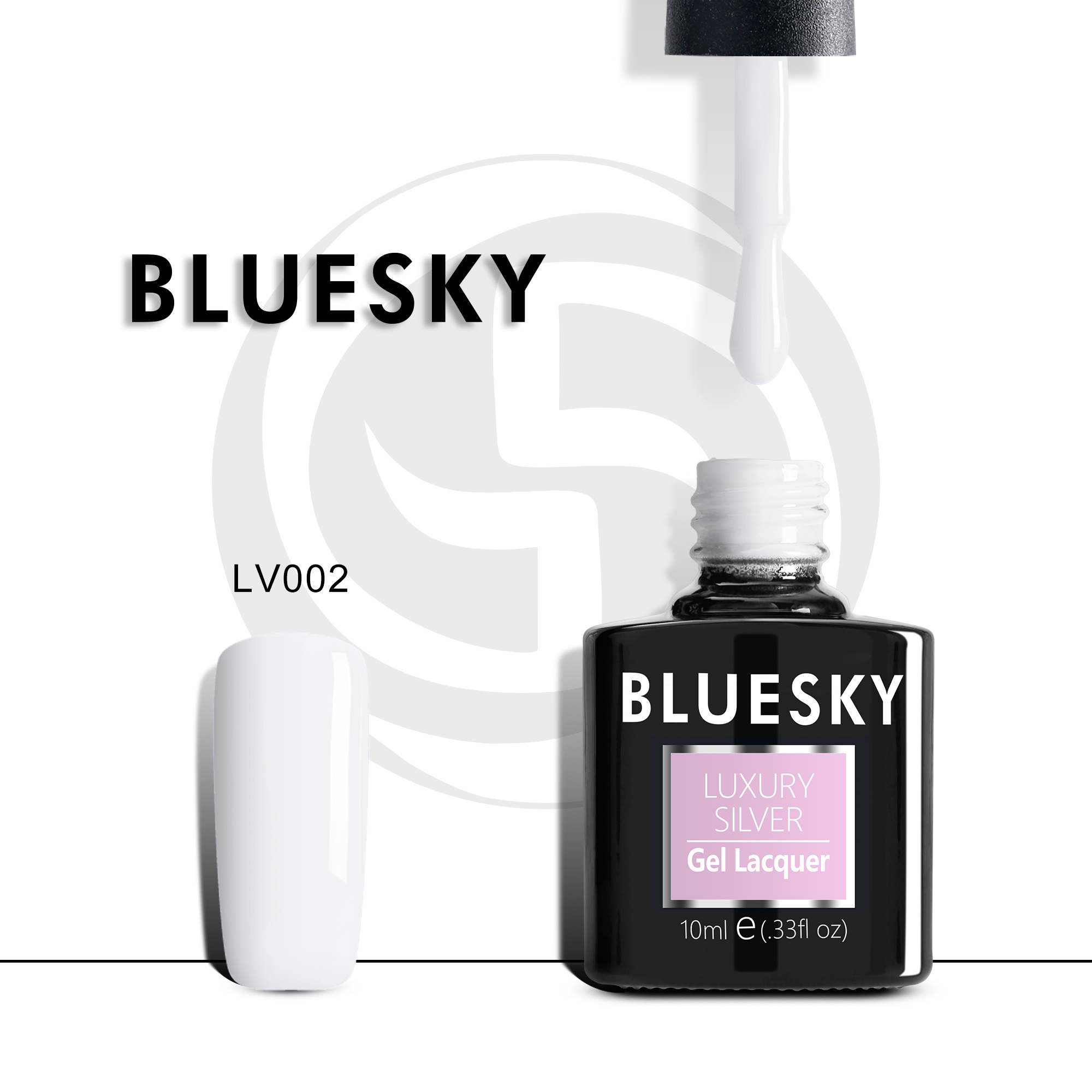 Гель-лак №002 белый густой Luxury Silver 10 мл, BLUESKY