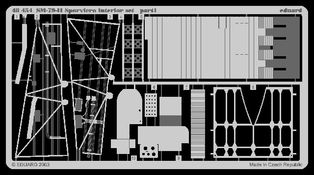 

Фототравление Eduard 48454 SM 79II Sparviero interior