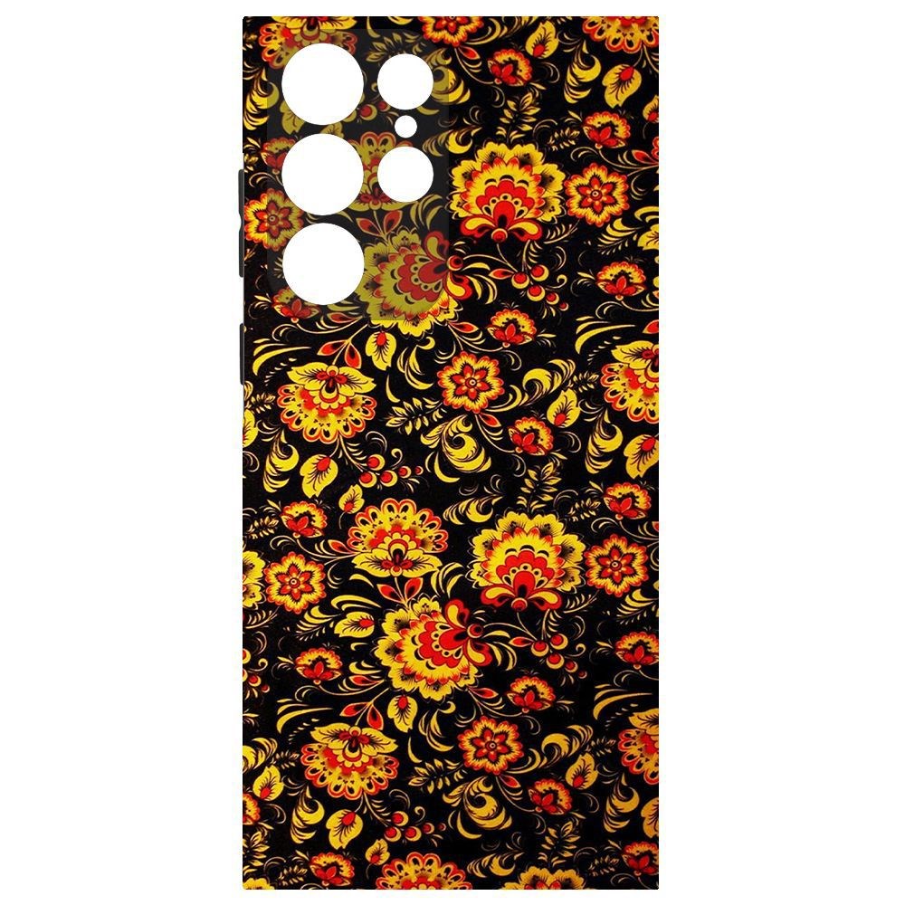 

Чехол-накладка Krutoff Soft Case Хохлома для Samsung Galaxy S22 Ultra (S908), Черный