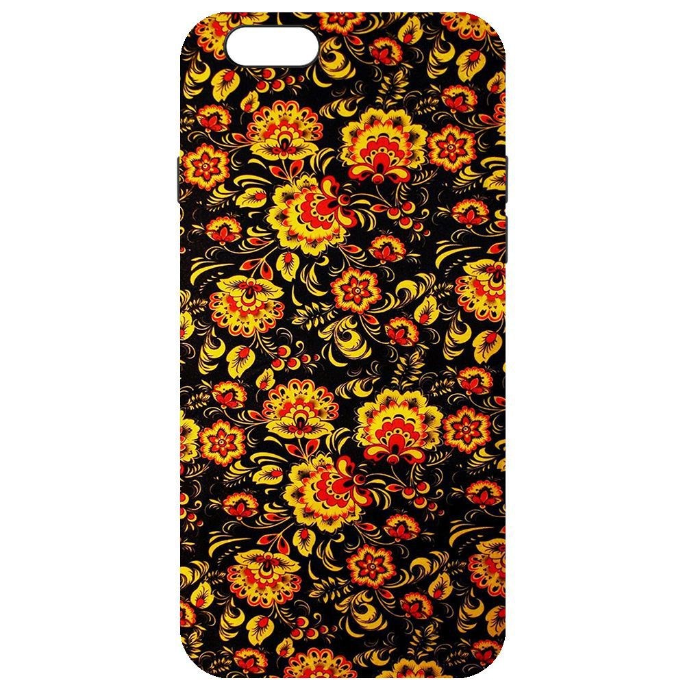 

Чехол-накладка Krutoff Soft Case Хохлома для iPhone 6/6s, Черный