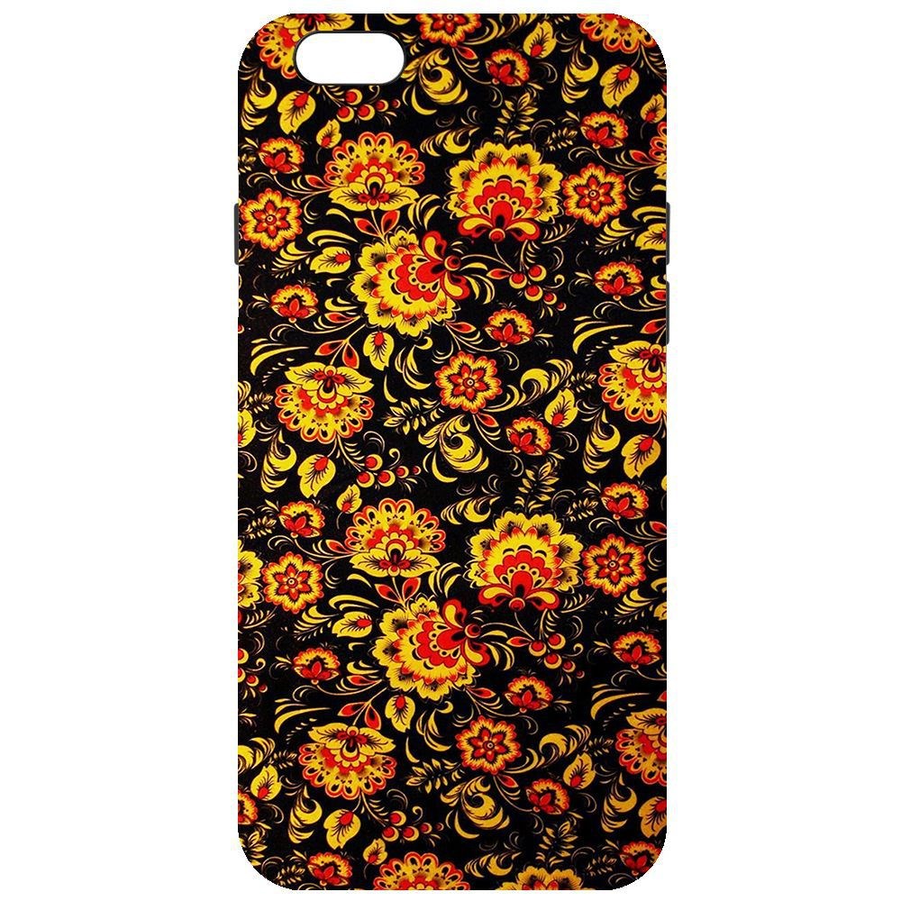 

Чехол-накладка Krutoff Soft Case Хохлома для iPhone 6 Plus/6s Plus, Черный