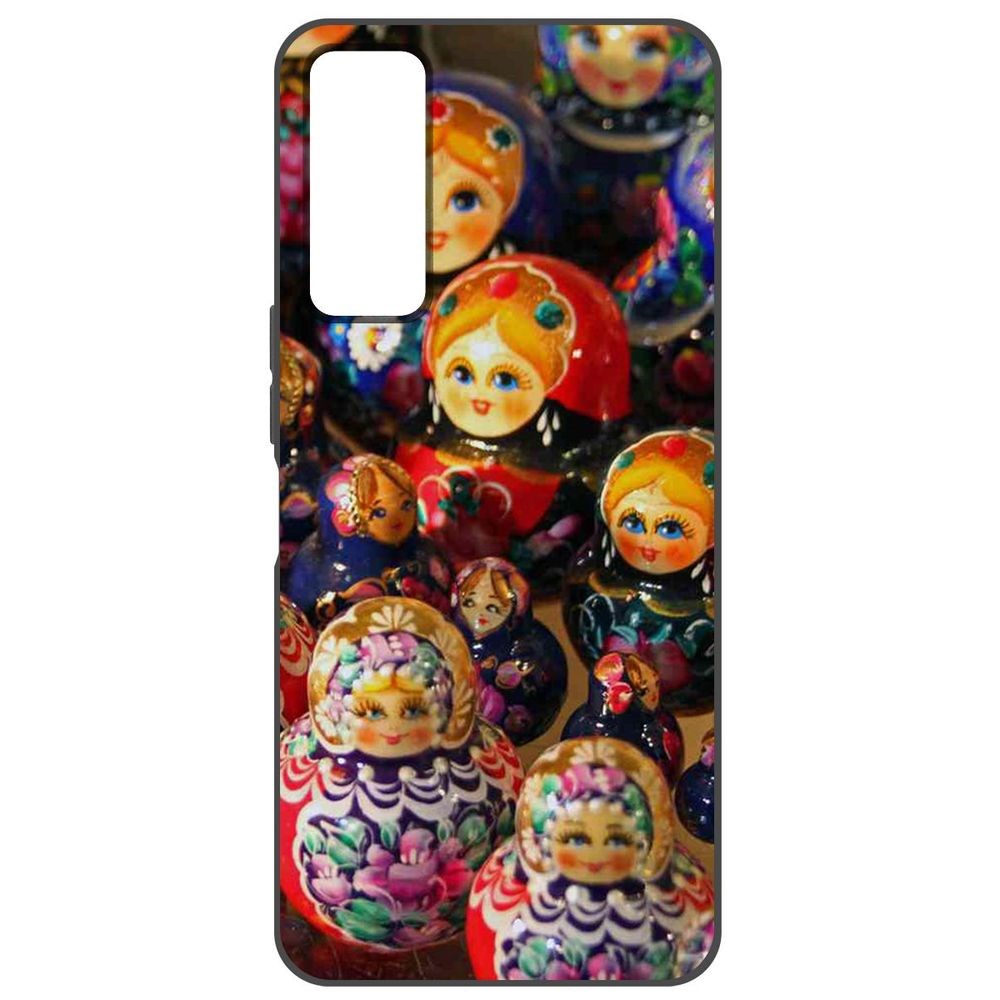 

Чехол-накладка Krutoff Soft Case Матрешка для TCL 30+, Черный