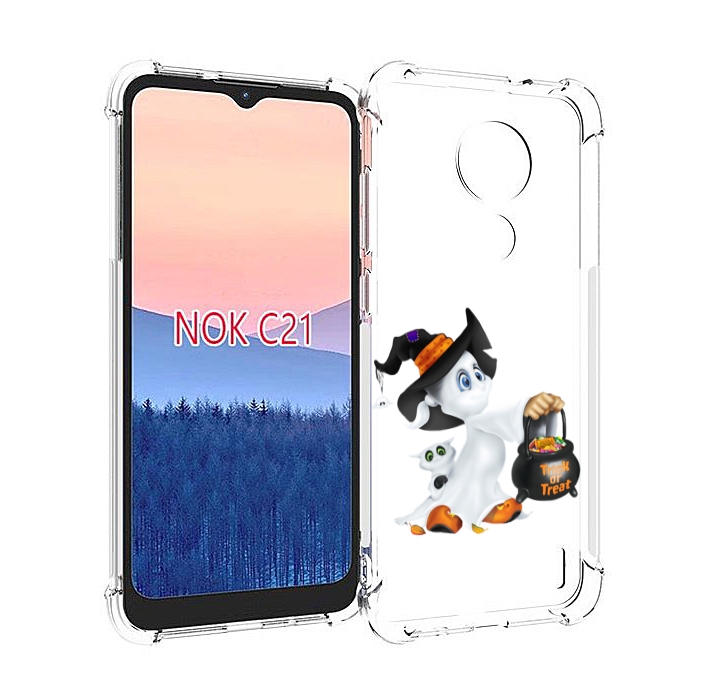 

Чехол MyPads Маленький призрак для Nokia C21, Прозрачный, Tocco