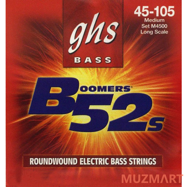 

GHS STRINGS M4500 BOOMER 52S Струн для бас-гитары, 045-105