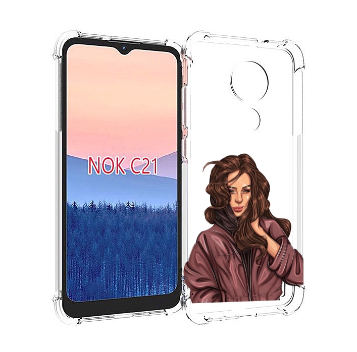 

Чехол MyPads Арт-рисунок-девушки для Nokia C21, Прозрачный, Tocco