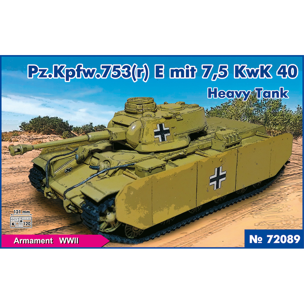 

Тяжелый танк PST 1/72 Pz.Kpfw. 753 r E mit 7.5 KwK.40 72089