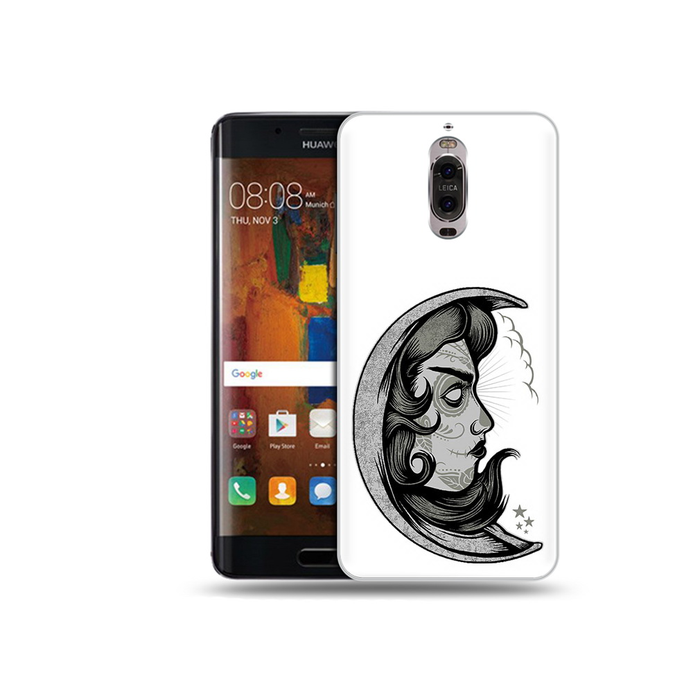 

Чехол MyPads Tocco для Huawei Mate 9 Pro черно белая луна с лицом (PT50613.55.680), Прозрачный, Tocco