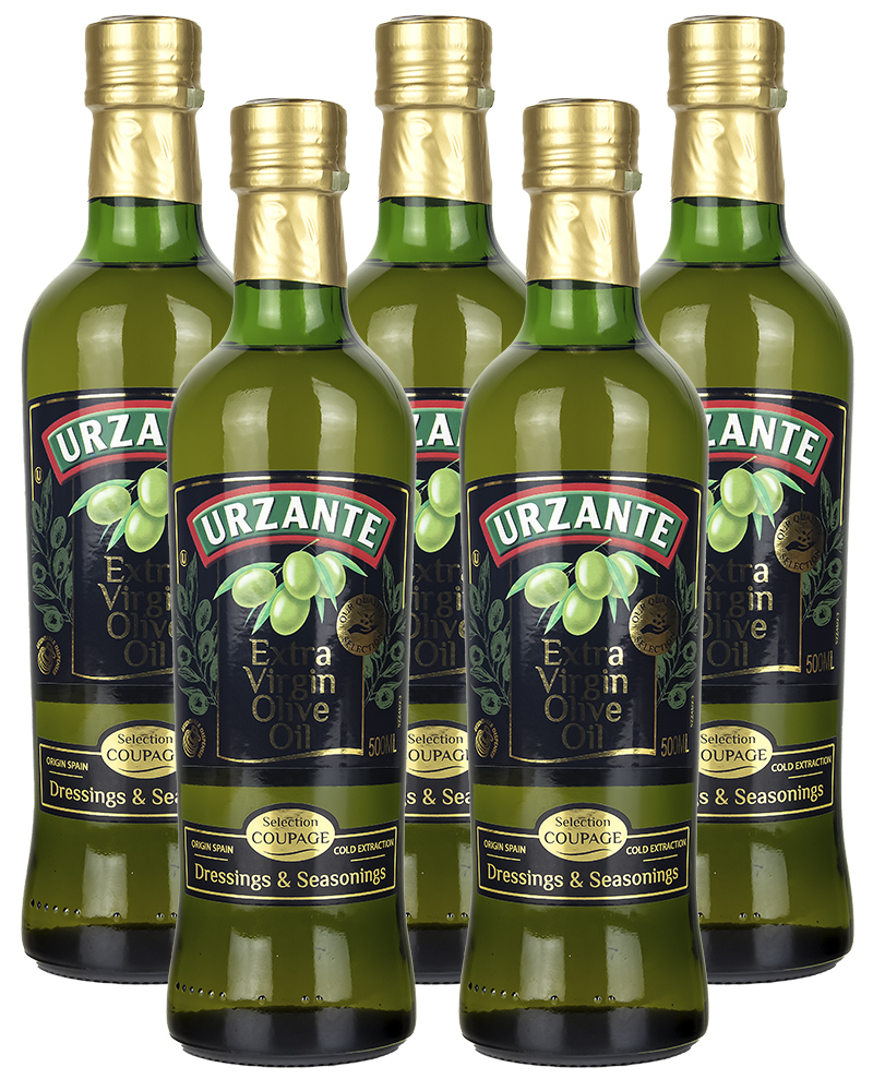 Масло оливковое Urzante Extra Virgin, 0,5 л х 5 шт