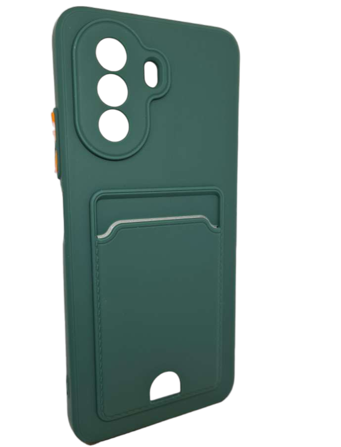 

Чехол-накладка Mariso BUTTON с карманом для карт для Huawei Nova Y70 темно-зеленый