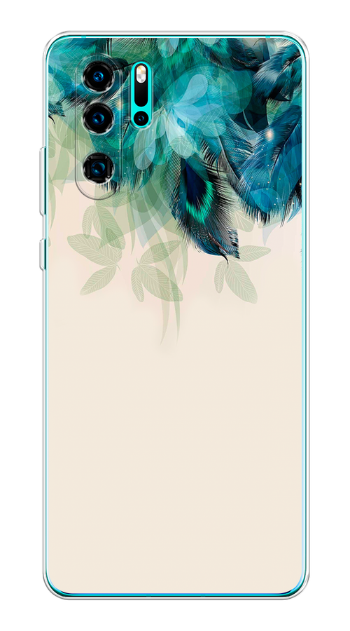 

Чехол Awog на Huawei P30 Pro "Перья голубого цвета", Разноцветный, 67650-2