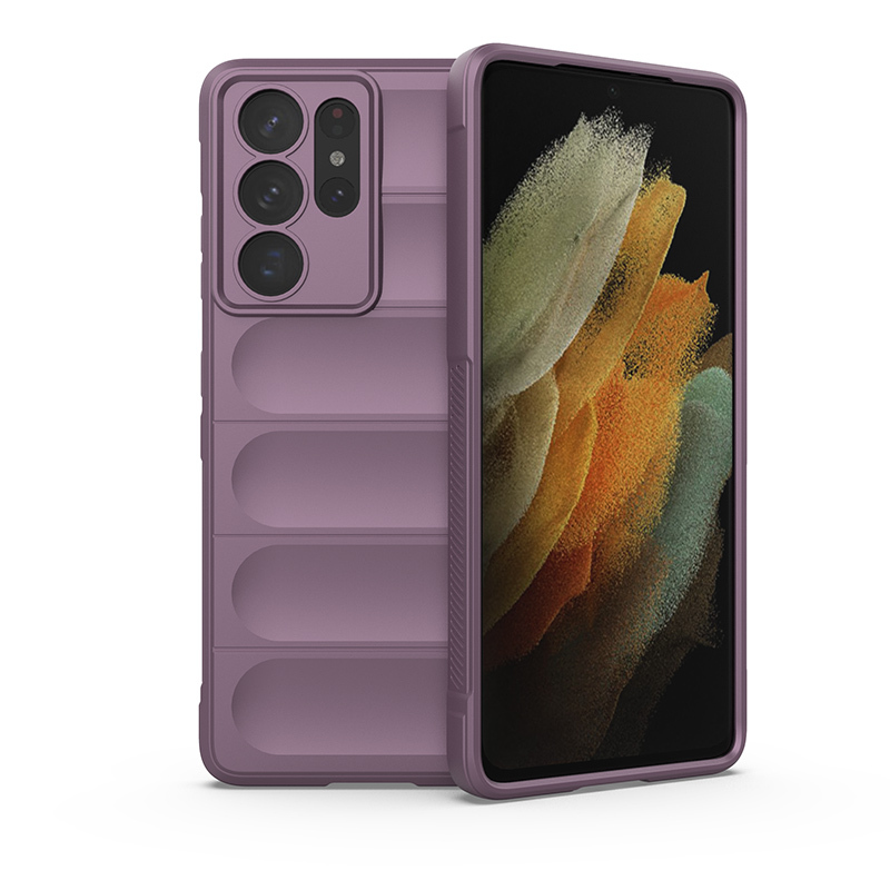 

Противоударный чехол Black Panther Flexible Case для Samsung Galaxy S21 Ultra, сиреневый, Фиолетовый, Flexible Case