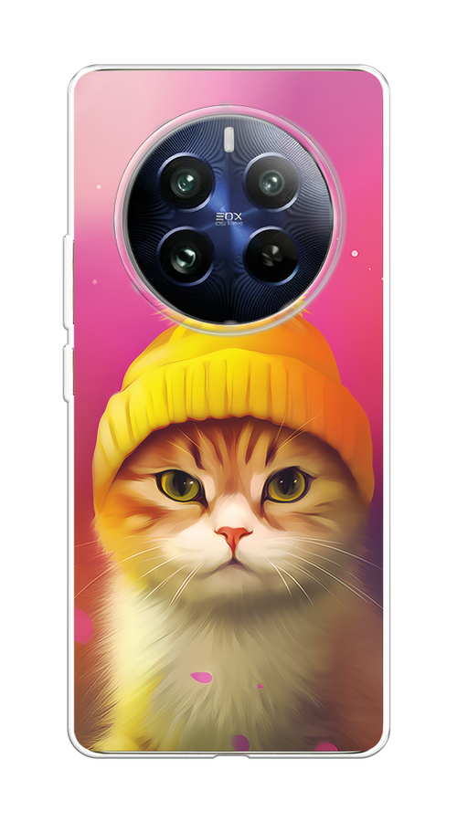 

Чехол на Realme 12 Pro "Котик в шапочке", Розовый;желтый;бежевый, 2516150-1