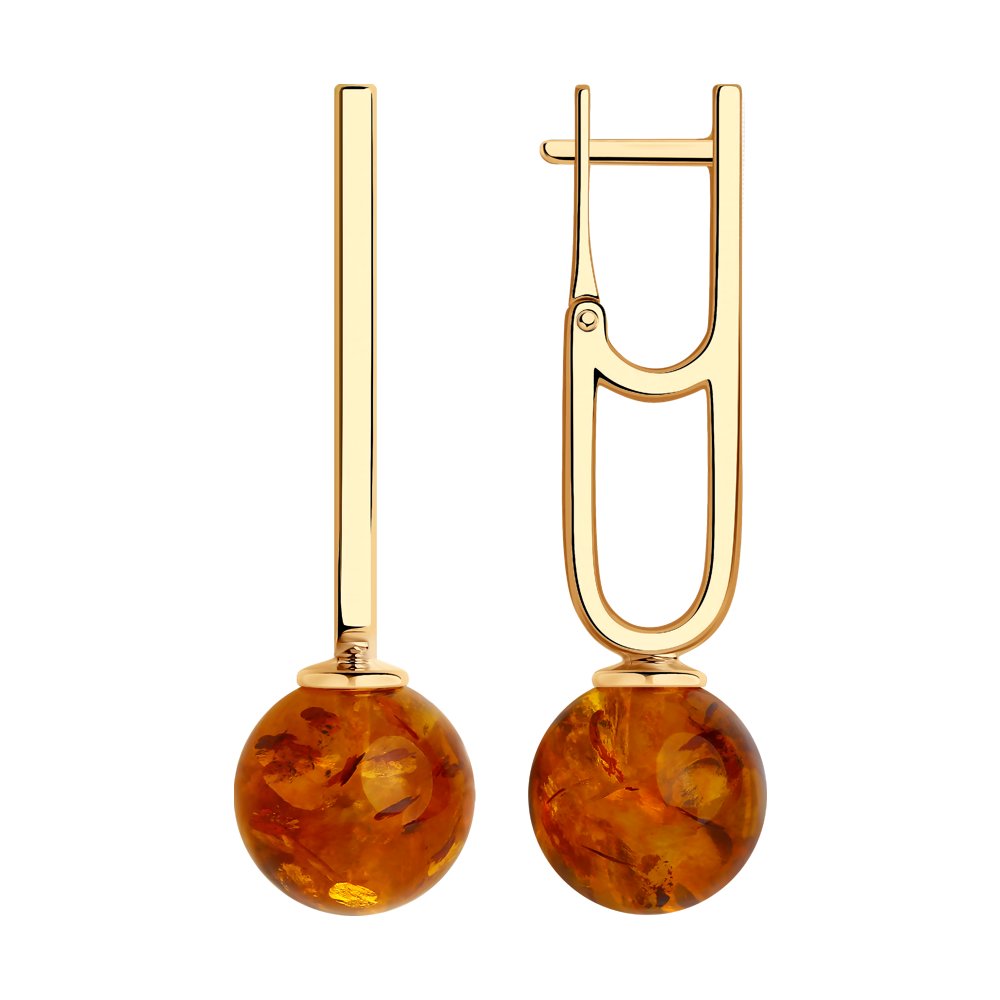 

Серьги женские из серебра SOKOLOV 83020088, янтарь, 83020088
