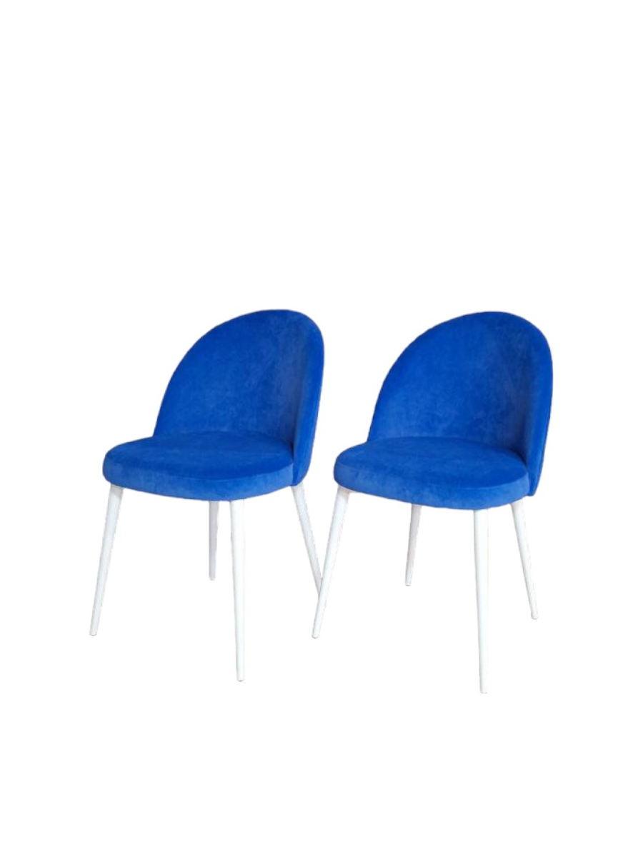 Комплект стульев Veles Марсель 2 шт, синий на белых ножках