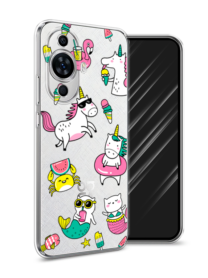 

Чехол Awog на Huawei Nova 11/Nova 12S "На отдыхе", Белый;бирюзовый;розовый, 6124250-1