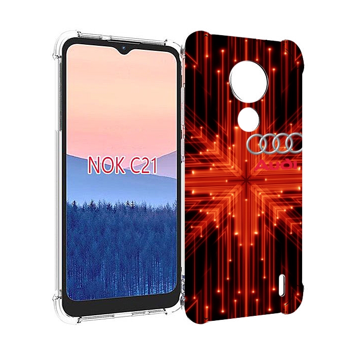 

Чехол MyPads Ауди-на-неоновом-фоне для Nokia C21, Прозрачный, Tocco