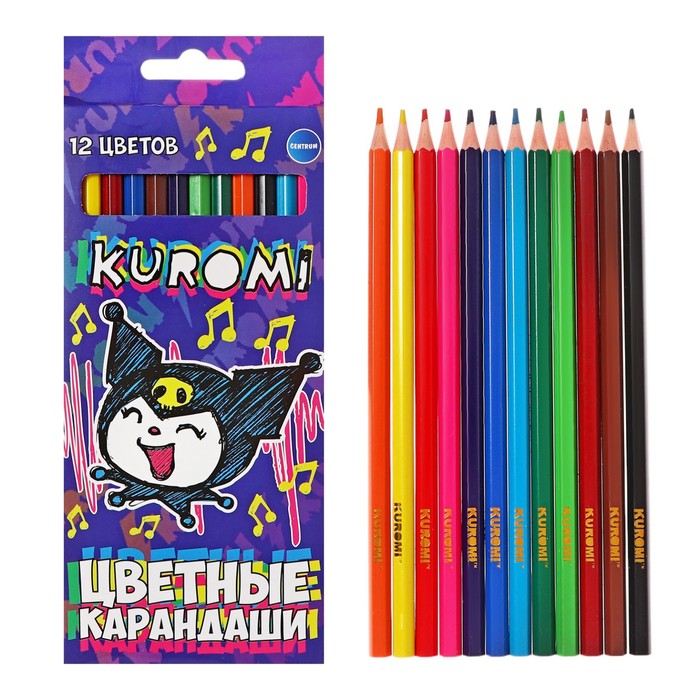 

Карандаши цветные Centrum Kuromi, 12 цветов корпус пластиковый, шестигранный
