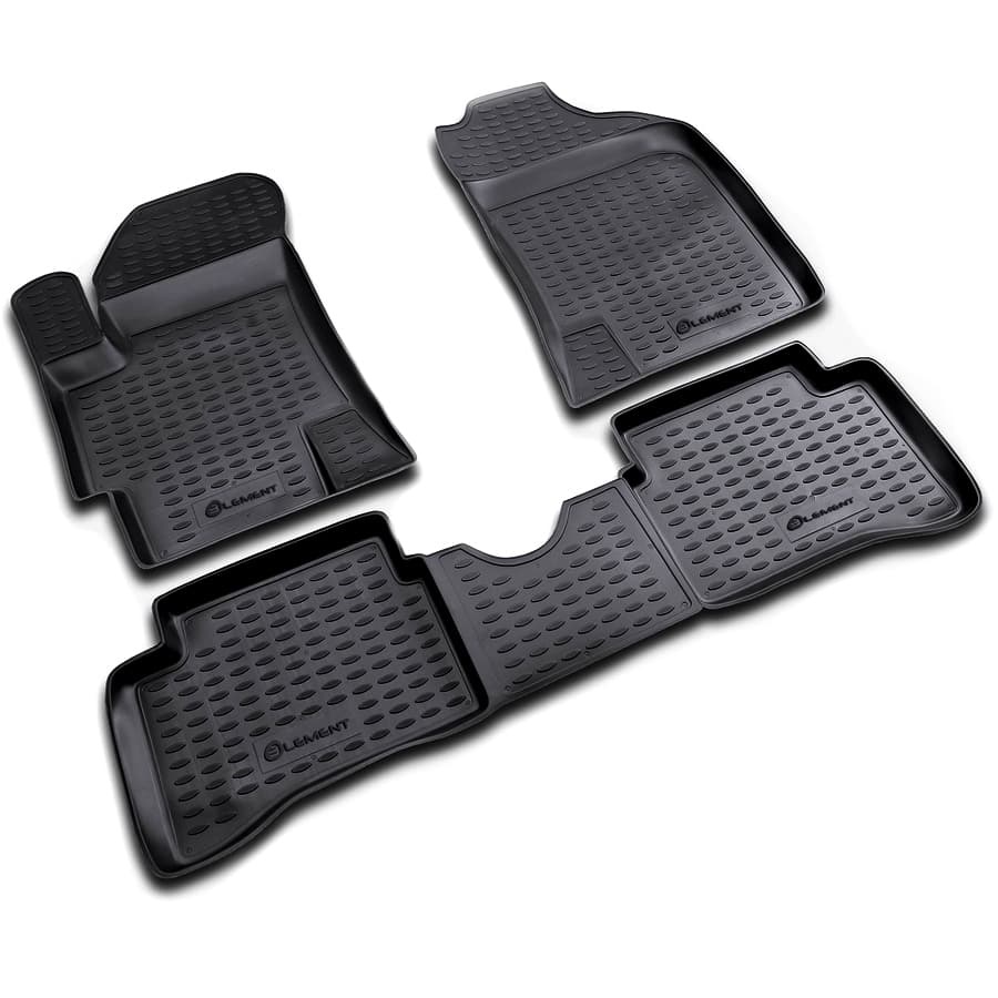 фото Коврики в салон подходят для kia rio (ii; iip) 2005-2011; 4 шт. (полиуретан; серые) element