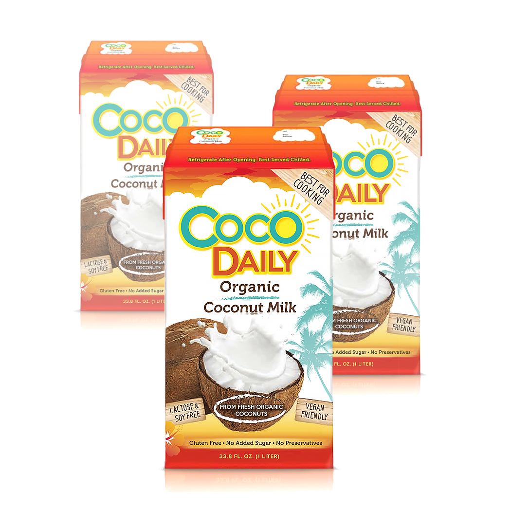 

Кокосовое молоко Coco Daily 61% (жирность 17-19%), 1л*3 шт., ORGANIC COCONUT MILK
