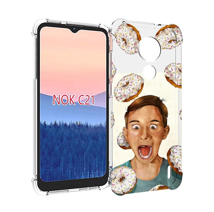 

Чехол MyPads Бешенные-пончики для Nokia C21, Прозрачный, Tocco