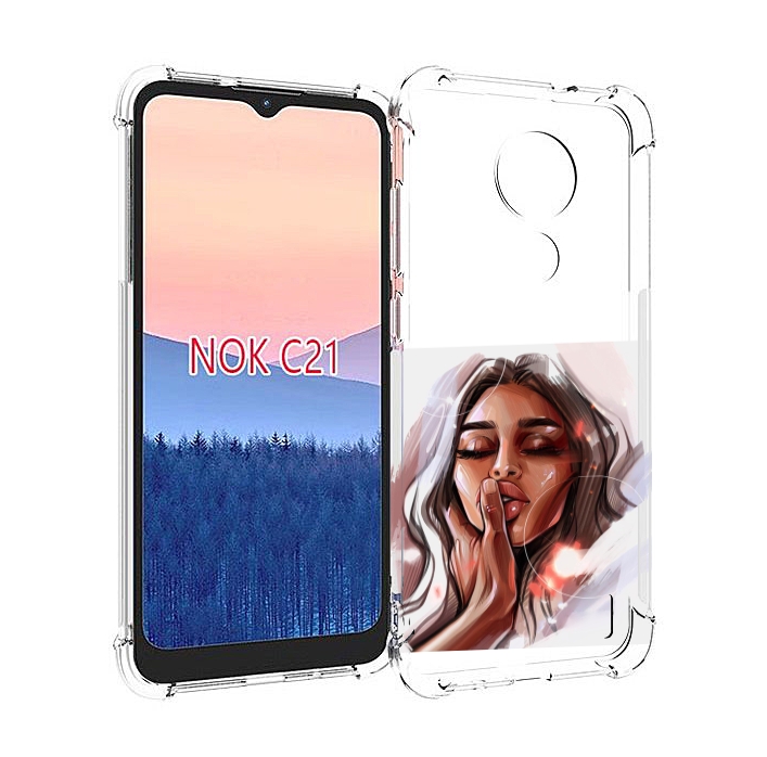 

Чехол MyPads Большие-губы женский для Nokia C21, Прозрачный, Tocco