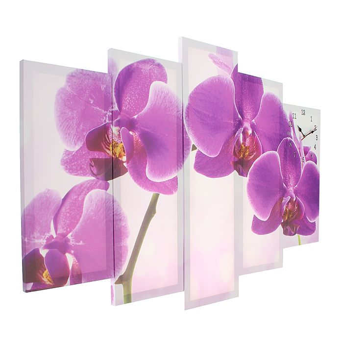 фото Сюжет модульные, фиолетовые орхидеи, 80х140 см