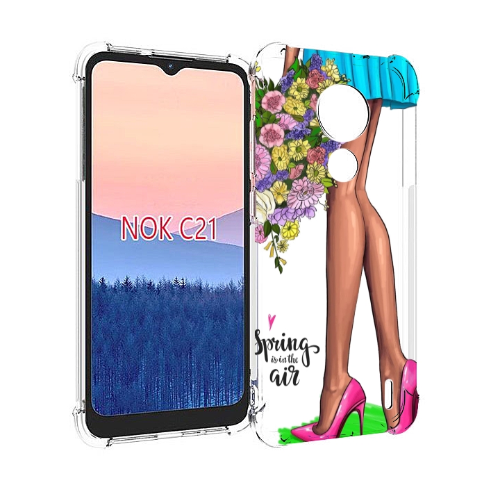 

Чехол MyPads Весна-в-воздухе женский для Nokia C21, Прозрачный, Tocco