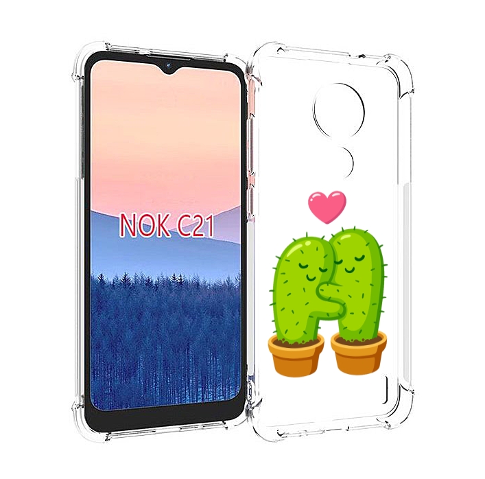 

Чехол MyPads Влюбленные-кактусы для Nokia C21, Прозрачный, Tocco