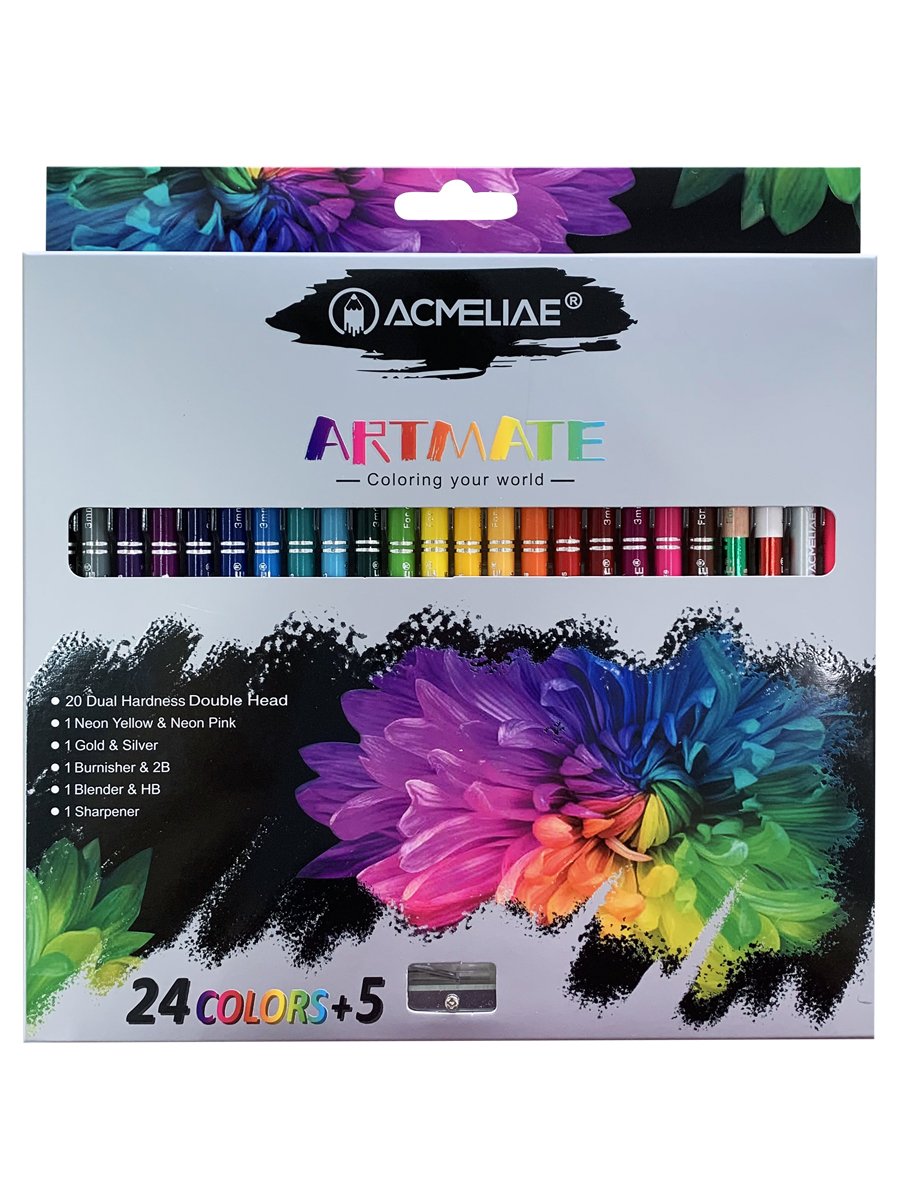 фото Цветные карандаши acmeliae художественные для рисования, 24 штуки