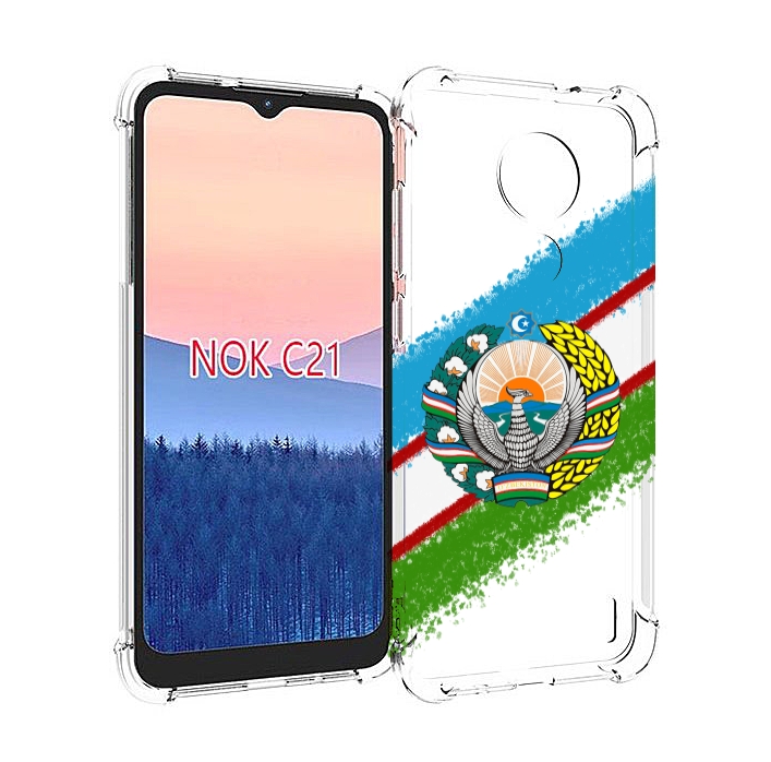 

Чехол MyPads Герб флаг Узбекистана для Nokia C21, Прозрачный, Tocco